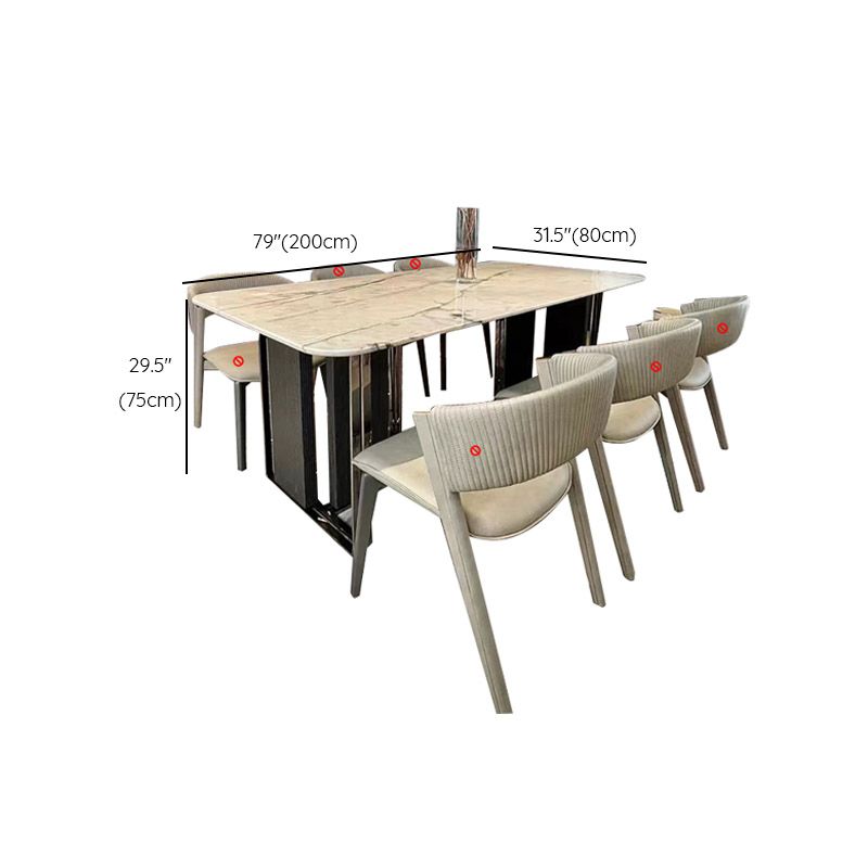 Rectangle Dinner Room Kitchen Table Contemporary Dining Table Clearhalo 'Dining Tables & Seating' 'Dining Tables' 'dining_table' 'furn' 'furn_dining_table' 'Furniture' 'Kitchen & Dining Furniture' 1200x1200_97559fd6-d50b-4748-aa78-615915fbbf9c