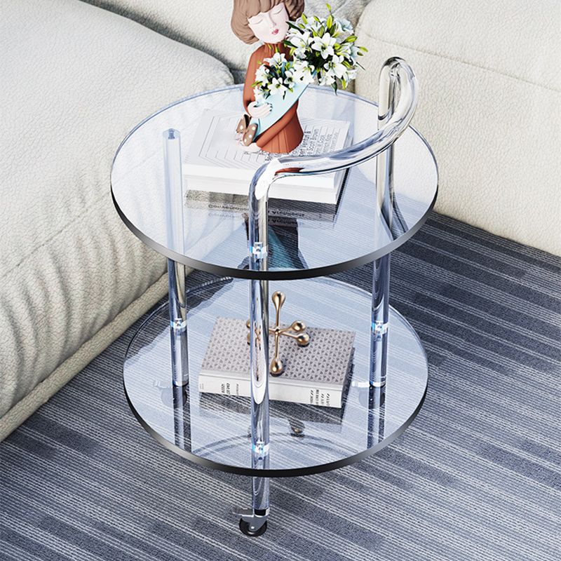 Transparent Acrylic End Table Modern Round Accent Side Table
