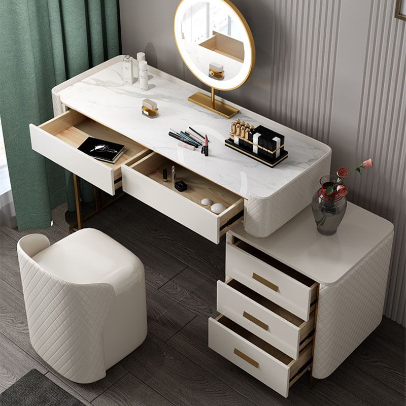 Glam houten ijdelheid make-uptafel set 5-laders kleedtafel