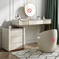 White Stone Makeup 14.96" Wide Counter Vanity Tables with 5 Storage Drawers Clearhalo 'Bedroom Furniture' 'furn' 'furn_makeup_vanities' 'Furniture' 'Makeup Vanities' 'makeup_vanities' 1200x1200_9759c49f-8b1d-4960-b2f4-617834967ac6