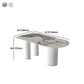 Modern Style Dining Table Sintered Stone Table with Metal Base for Home