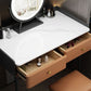 Contemporary Stone Top Make-up Vanity with 2 Storage Drawers