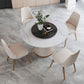 Contemporary Dining Round Table Sintered Stone Table with Metal Legs for Home Clearhalo 'Dining Tables & Seating' 'Dining Tables' 'dining_table' 'furn' 'furn_dining_table' 'Furniture' 'Kitchen & Dining Furniture' 1200x1200_975b038d-04fb-4265-848e-e020a951f974