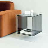 21.65"/23.62" Tall 1 - Shelf Nightstand Acrylic with Casters Night Stand