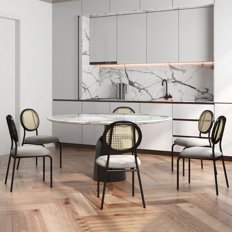 Upholstered Armless Dining Chairs Open Back Side Chair with Metal Legs Clearhalo ' kitchen&dining_furn' 'Dining Chairs' 'Dining Tables & Seating' 'dining_chair' 'furn' 'furn_dining_chair' 'Furniture' 'furniture_dining_chair' 'Kitchen & Dining Furniture' 'kitchen' 1200x1200_975b7d09-b56b-4582-abea-3f06d12a553b