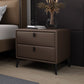 Leather Top Nightstand with 4 Legs Glam Night Table with Drawer Clearhalo 'Bedroom Furniture' 'furn' 'furn_night_stand' 'Furniture' 'night_stand' 'Nightstands' 1200x1200_975b8482-2b22-49fb-9c5b-bc5cca50b418