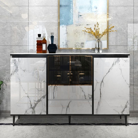 Glam Cabinets Dining Buffet 2-Drawer Glass Doors Buffet Sideboard Clearhalo 'buffet_sideboard' 'Buffets & Sideboards' 'furn' 'furn_buffet_sideboard' 'Furniture' 'Kitchen & Dining Furniture' 1200x1200_975c1d64-cb6d-4ab6-ac61-b586748cb7e9