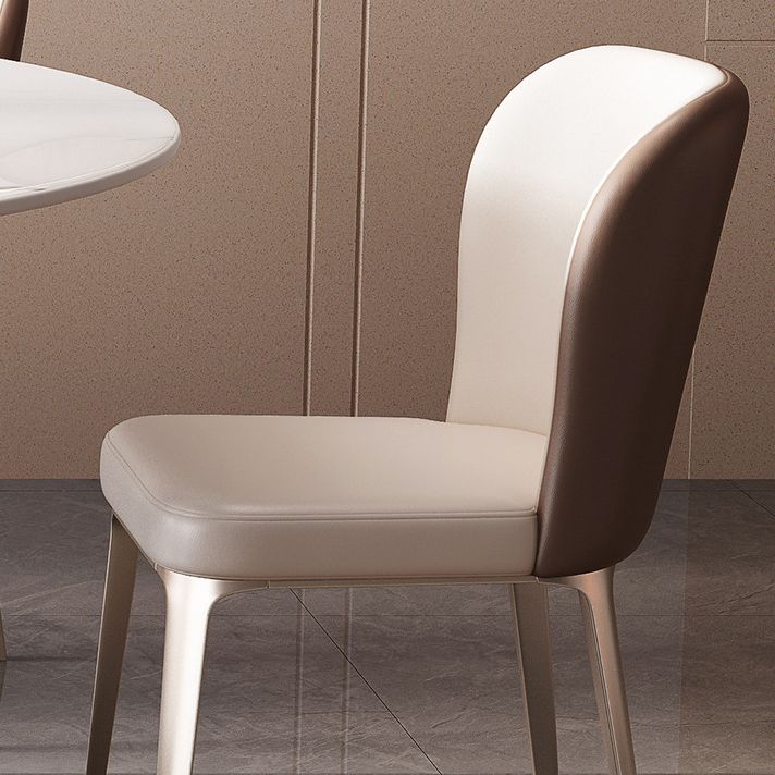 Ensemble de salle à manger en cuir moderne, Table et chaises rondes 1/4/5/7 pièces