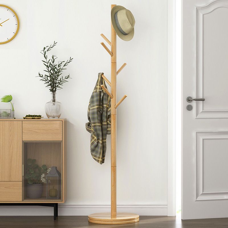 Hangage à vêtements contemporain Rack en bois massif avec crochets de manteau