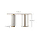 Modern Oval Console Table Stone Console Sofa Table in White for Home