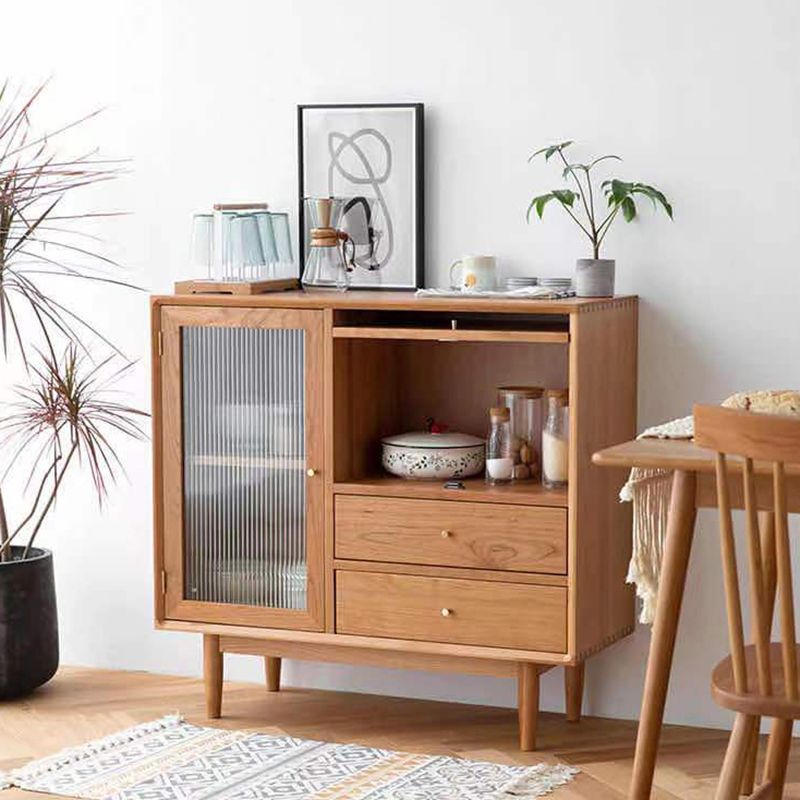Armario de puertas de estilo glamoroso aparador de madera de 38 pulgadas para cocina