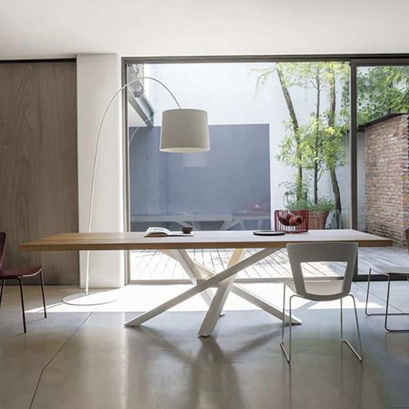 Modern White in Wood Dining Table Rectangle Dining Table for Kitchen