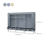 Matte Finish Wardrobe for Home Modern Style Storage Cabinet with Metal Frame