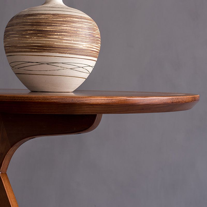Scandinavian Round Solid Wood Top Side Table 23.6" Tall 3 Legs/4 Legs End Table