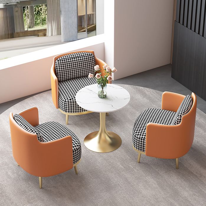 Luxury Sintered Stone Top Dining Table Round Table with Gold Metal Pedestal Clearhalo 'Dining Tables & Seating' 'Dining Tables' 'dining_table' 'furn' 'furn_dining_table' 'Furniture' 'furniture_dining_table' 'Kitchen & Dining Furniture' 'kitchen' 'kitchen_dining_table' 1200x1200_9763a063-572f-49cb-b26b-ff0a1b96b629