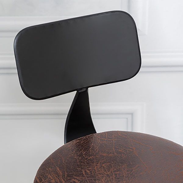 Industrial Metal Barstool Footrest Wood Counter Stool in Matte Finish