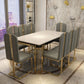Metal Traditional Luxury Rectangle Indoor Table Sintered Stone Top Table with Legs Clearhalo ' dining_table' 'Dining Tables & Seating' 'Dining Tables' 'furn' 'furn_dining_table' 'Furniture' 'furniture_dining_table' 'Kitchen & Dining Furniture' 'kitchen&dining_furn' 'kitchen' 'kitchen_dining_table' 1200x1200_9767aced-cd24-4642-91f0-7895ca1f4391