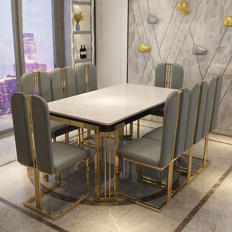 Metal Traditional Luxury Rectangle Indoor Table Sintered Stone Top Table with Legs Clearhalo ' dining_table' 'Dining Tables & Seating' 'Dining Tables' 'furn' 'furn_dining_table' 'Furniture' 'furniture_dining_table' 'Kitchen & Dining Furniture' 'kitchen&dining_furn' 'kitchen' 'kitchen_dining_table' 1200x1200_9767aced-cd24-4642-91f0-7895ca1f4391