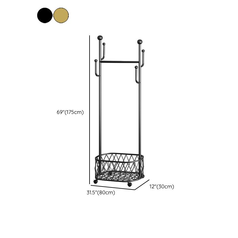 Gorgeous Metal Coat Hanger Plain Basket Storage Coat Rack with Coat Hooks Clearhalo 'Entry & Mudroom Furniture' 'furn' 'furn_hall_tree_coat_racks' 'Furniture' 'Hall Trees & Coat Racks' 'hall_tree_coat_racks' 1200x1200_9767b295-4faf-4155-a2c5-d54e395ee4b4