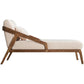 Divano chaise longue scandinavo imbottito. Poltrona chaise longue a due braccioli in beige