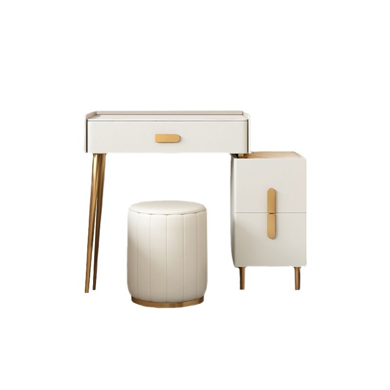 Stone Top Make -up -Schminktisch in weißer luxuriöser Metallwaschtisch