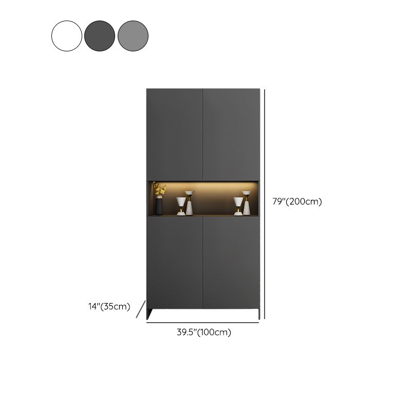 Contemporary 2-Door 78.74" H Cabinet Wooden Accent Cabinet with Drawer Clearhalo 'Cabinets & Chests' 'cabinets_chests' 'furn' 'furn_cabinets_chests' 'Furniture' 'Living Room Furniture' 1200x1200_976a5d3b-7cef-4e89-938b-0f147da2be76