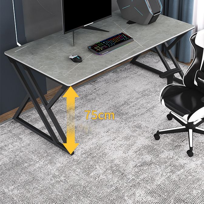 Modern Rectangular Stone Writing Desk Home Office Desk with Metal Legs Clearhalo 'furn' 'furn_office_desk' 'Furniture' 'Office Desks' 'Office Furniture' 'office_desk' 1200x1200_976ddb75-9179-4f25-9666-e8bb8ee3862f