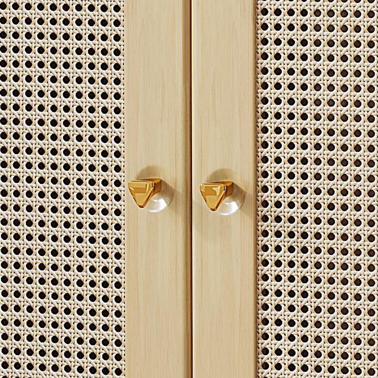 2 - cassetto e mobile a 2 porte da 42,5 "Armadietto di stoccaggio di rattan alto