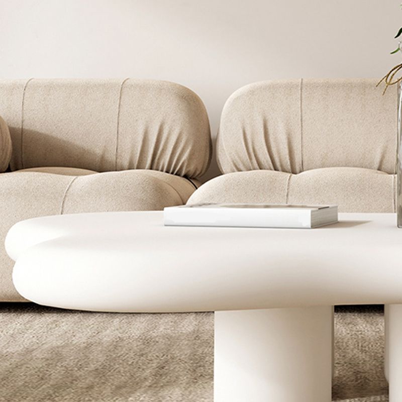 Scandinavian Coffee Table 4 Legs & Free form Wooden in White Clearhalo 'Coffee & Accent Tables' 'Coffee Tables' 'coffee_tables' 'furn' 'furn_coffee_tables' 'Furniture' 'Living Room Furniture' 1200x1200_976eb73d-2dfb-481b-a9bf-87217512e7cd