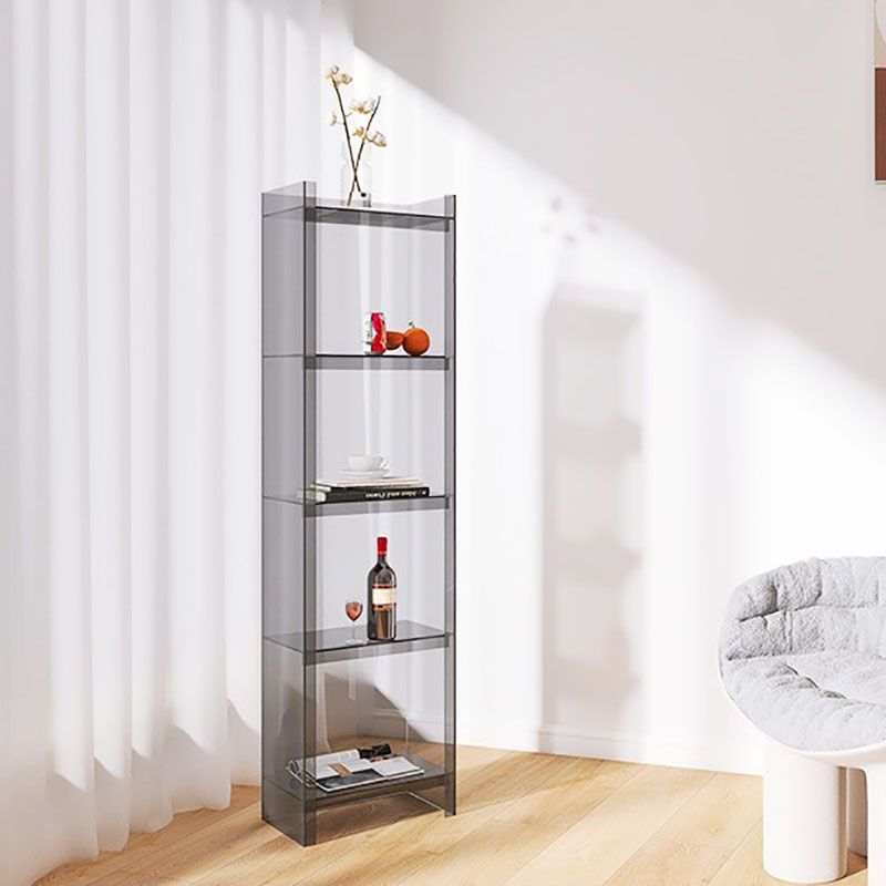 4/5-Shelf Glam Closed Back Standard Bookshelf Acrylic Vertical Bookshelf Clearhalo 'Bookcases' 'furn' 'furn_bookcases' 'Furniture' 'furniture_bookcases' 'kitchen' 'kitchen_bookcases' 'Living Room Furniture' 'Office Furniture' 1200x1200_976ef616-14a9-40a6-8afd-75053386482e