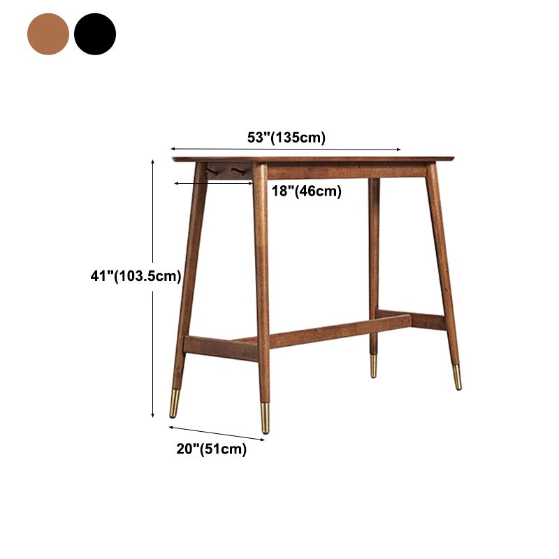 Industrial Wood Trestle Bar Table Specialty Indoor Bistro Table - 53" x 18" x 40" Clearhalo 'Bar Furniture' 'Bar Tables' 'bar_tables' 'furn' 'furn_bar_tables' 'Furniture' 'furniture_bar_tables' 'Kitchen & Dining Furniture' 'kitchen&dining_furn' 'kitchen' 1200x1200_976efdd2-c202-4e4f-80fe-43d83b876675