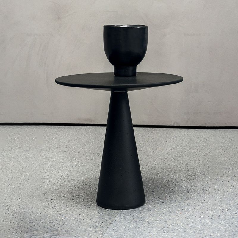 Mid-Century Metal Round Top Side Table 19.6-inch Pedestal End Table Clearhalo 'Coffee & Accent Tables' 'End & Side Tables' 'end_side_tables' 'furn' 'furn_end_side_tables' 'Furniture' 'Living Room Furniture' 1200x1200_9772e15d-c9e3-4b0b-b692-8877cff03e26