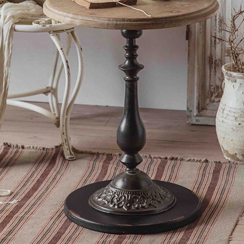 Round Pedestal Side Table French Rustic Side End Snack Table Clearhalo 'Coffee & Accent Tables' 'End & Side Tables' 'end_side_tables' 'furn' 'furn_end_side_tables' 'Furniture' 'Living Room Furniture' 1200x1200_9773716a-7432-40ef-9276-e1a131e23765