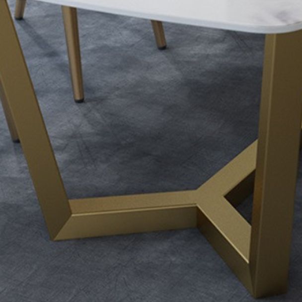 Moderne 1/7-delige eetset rechthoekige stenen eettafel voor café-eetkamer