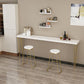 White Glam Style Bar Table in Iron and Wood Bar Indoor Bar Counter Clearhalo 'Bar Furniture' 'Bar Tables' 'bar_tables' 'furn' 'furn_bar_tables' 'Furniture' 'furniture_bar_tables' 'Kitchen & Dining Furniture' 1200x1200_97781f54-23ef-4004-a63c-723a63fed746