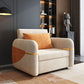 White Square Arms Sofa Futon Cushion Back Foldable Futon Sofa Bed
