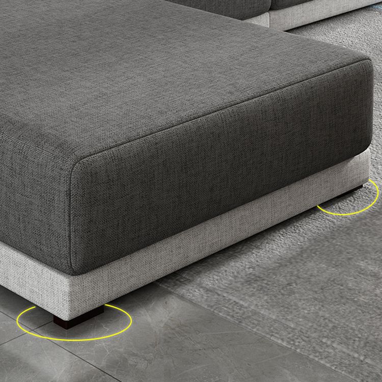 Contemporary Loose Back Removable Cushions Sofa with Reversible Chaise Slipcovered Sofa Clearhalo 'furn' 'furn_sectionals' 'Furniture' 'furniture_sectionals' 'kitchen' 'kitchen_sectionals' 'Living Room Furniture' 'Sectionals' 1200x1200_977cd15e-97cf-4b64-874a-30295eb5667d