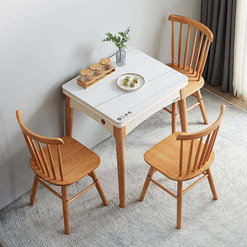 Juego moderno de mesa comedor con muebles de cocina de base de madera