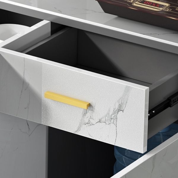 1-Drawer Engineered Wood Sideboard Glam Stone Countertop Credenza for Living Room Clearhalo 'buffet_sideboard' 'Buffets & Sideboards' 'furn' 'furn_buffet_sideboard' 'Furniture' 'furniture_buffet_sideboard' 'Kitchen & Dining Furniture' 1200x1200_9780817e-4be0-4893-9e95-d8af399074e8