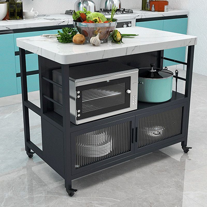 Modern Dining Room Prep Table Rectangular Rolling Kitchen Trolley