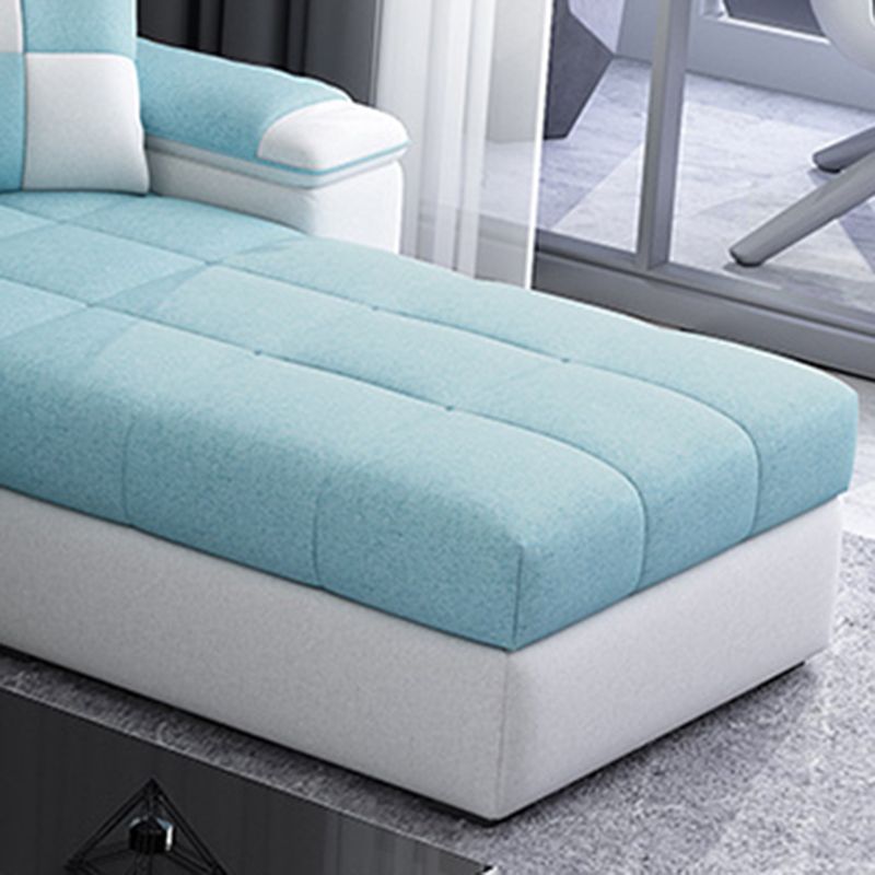 Contemporary Faux Leather/Fabric Sofa with Bolster Pillows for Living Room Clearhalo 'furn' 'furn_sectionals' 'Furniture' 'furniture_sectionals' 'Living Room Furniture' 'Sectionals' 1200x1200_9781d7f8-5f9a-4fa3-89c1-f020a09801f1