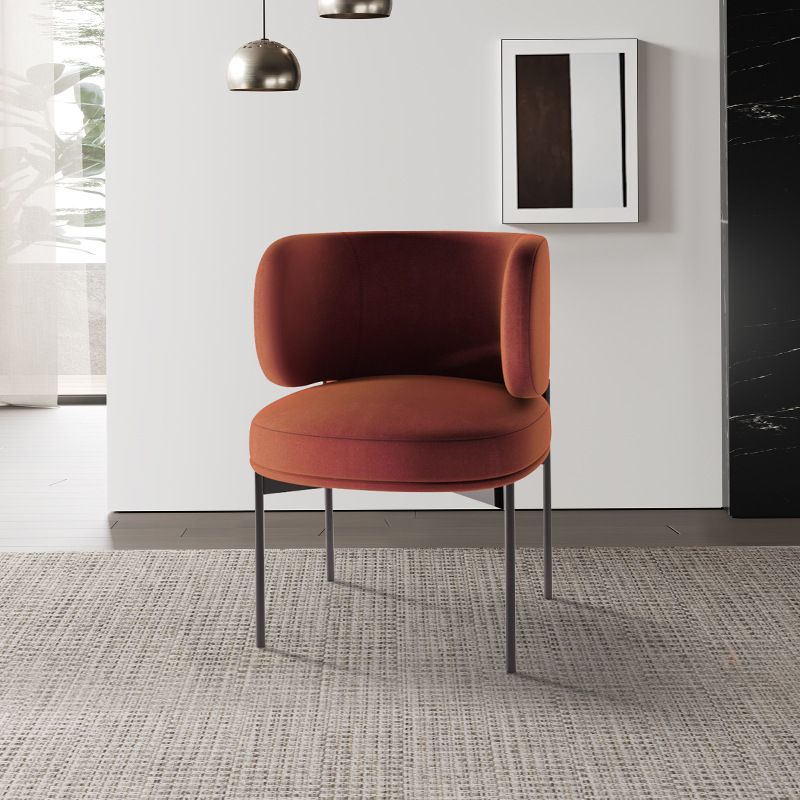 Modern Style Velvet Side Chair Arm Metal Side Chair for Home Use Clearhalo 'Dining Chairs' 'Dining Tables & Seating' 'dining_chair' 'furn' 'furn_dining_chair' 'Furniture' 'Kitchen & Dining Furniture' 1200x1200_9782d179-43cd-4c35-94a2-3c30496e21d3
