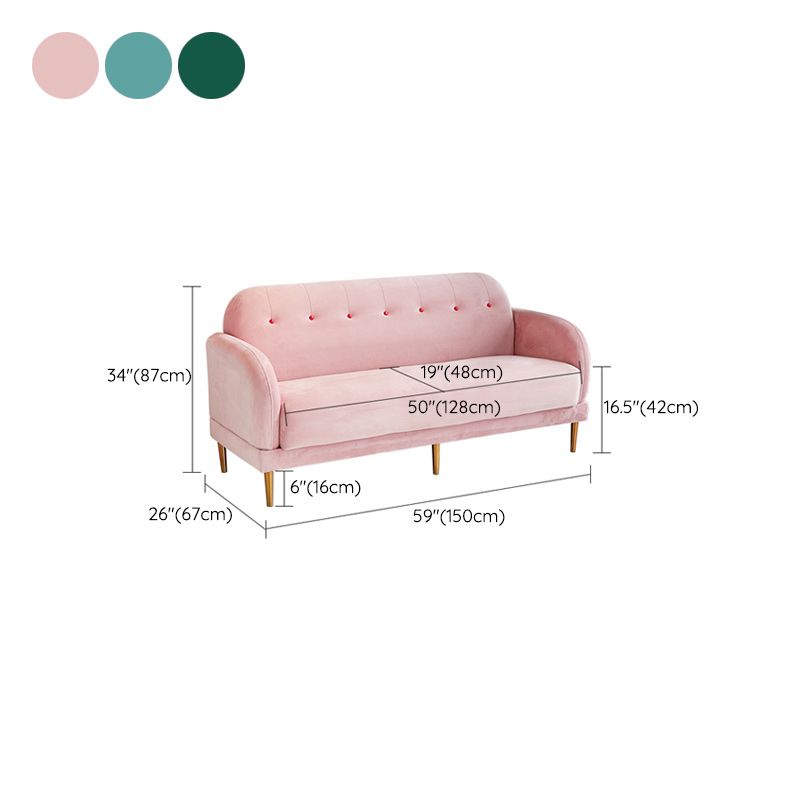 Contemporaneo 34.25 "H divano braccio quadrato in velluto a colore solido per soggiorno