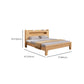 Rubberwood Platform Bed Frame Scandinavian Panel Bed with Storage for Home