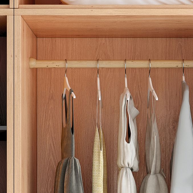 Bedroom Sliding Door Storage Cabinet Light Wood Finish Modern Cabinet with Drawers Clearhalo 'Armoires & Wardrobes' 'armoires_wardrobes' 'Bedroom Furniture' 'furn' 'furn_armoires_wardrobes' 'Furniture' 1200x1200_9786a0c6-b28a-4b16-9b2e-dd5bf16559e9
