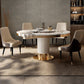 Tavolo da pranzo tradizionale in pietra di lusso Round Gold Base convertibile tavolo da pranzo