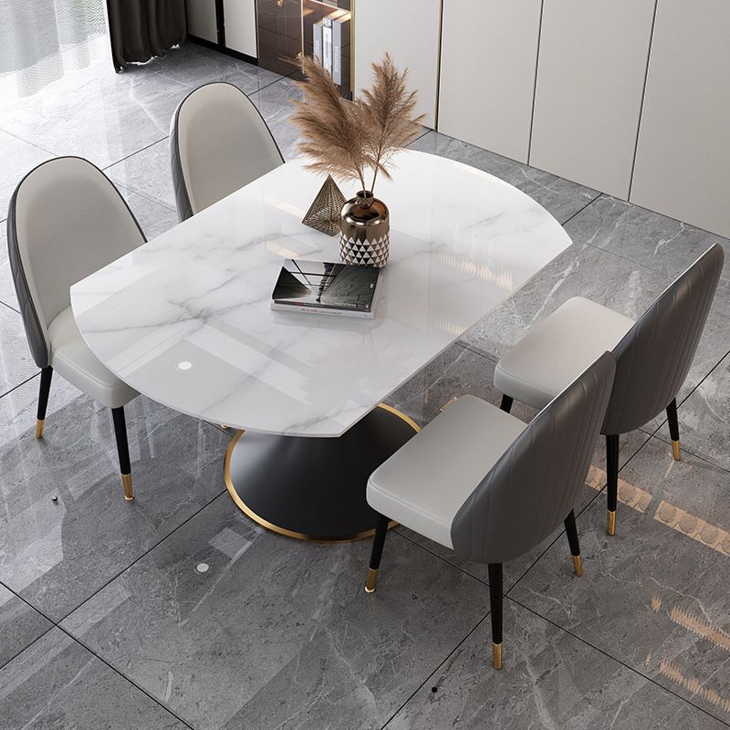Modern Foldable Sintered Stone Dining Room Set with Black Base Dining Furniture for Home Use Clearhalo 'Dining Room Sets' 'Dining Tables & Seating' 'dining_room_set' 'furn' 'furn_dining_room_set' 'Furniture' 'furniture_dining_room_set' 'Kitchen & Dining Furniture' 'kitchen&dining_furn' 'kitchen' 1200x1200_978748dc-75ec-4120-9f1d-1d94d6d0d368