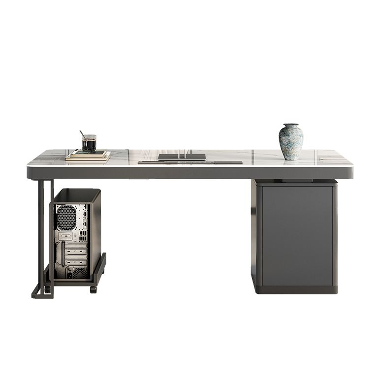 29.25-inch H Hedendaagse computerbureau gebogen stenen bureau