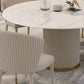 Modern 1/4/5/7 Pieces Round Dining Set Sintered Stone Dining Table Set with Leather Chairs Clearhalo 'Dining Room Sets' 'Dining Tables & Seating' 'dining_room_set' 'furn' 'furn_dining_room_set' 'Furniture' 'furniture_dining_room_set' 'Kitchen & Dining Furniture' 'kitchen&dining_furn' 'kitchen' 1200x1200_978a20c3-afb3-4d08-89f3-d181ace5ac94