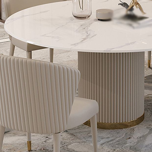 Modern 1/4/5/7 Pieces Round Dining Set Sintered Stone Dining Table Set with Leather Chairs Clearhalo 'Dining Room Sets' 'Dining Tables & Seating' 'dining_room_set' 'furn' 'furn_dining_room_set' 'Furniture' 'furniture_dining_room_set' 'Kitchen & Dining Furniture' 'kitchen&dining_furn' 'kitchen' 1200x1200_978a20c3-afb3-4d08-89f3-d181ace5ac94